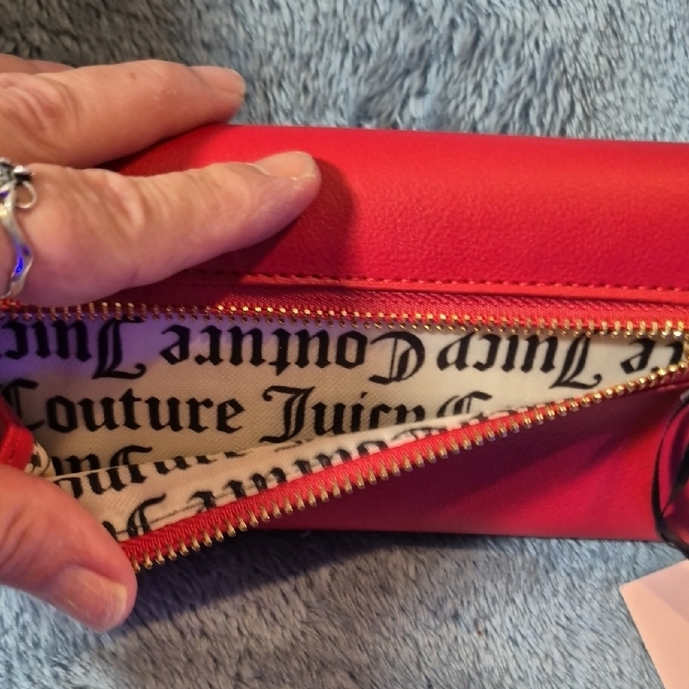 NWT Juicy Couture "Cool Red" Women's Lovely Day Flap Clutch - Picture 6 of 13